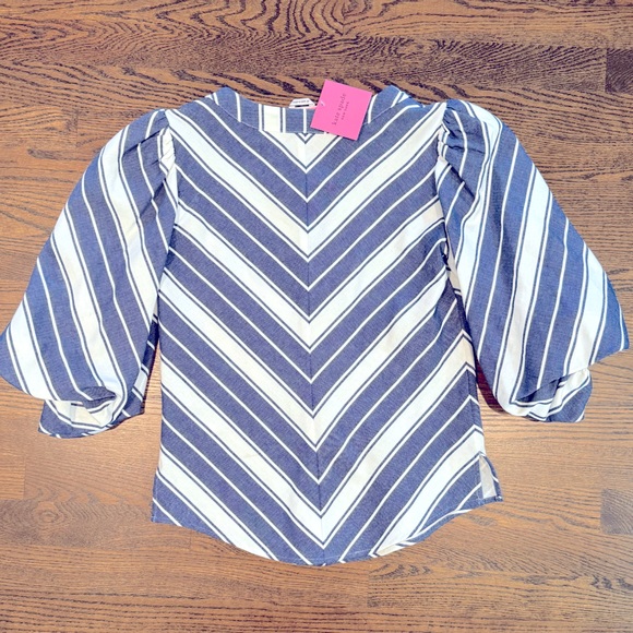 NWT! KATE SPADE Double Cloth Stripe Top, XS - Picture 7 of 9